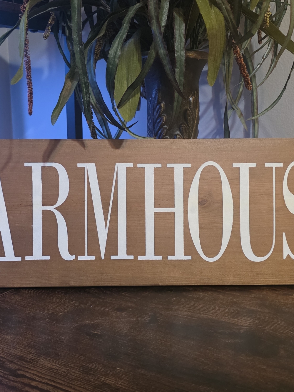 Farmhouse Wood Sign - Rustic Brown with White Lettering